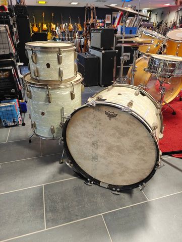 Ludwig WFL White Marine Pearl 1950s 22x14", 16x16", 12x8"