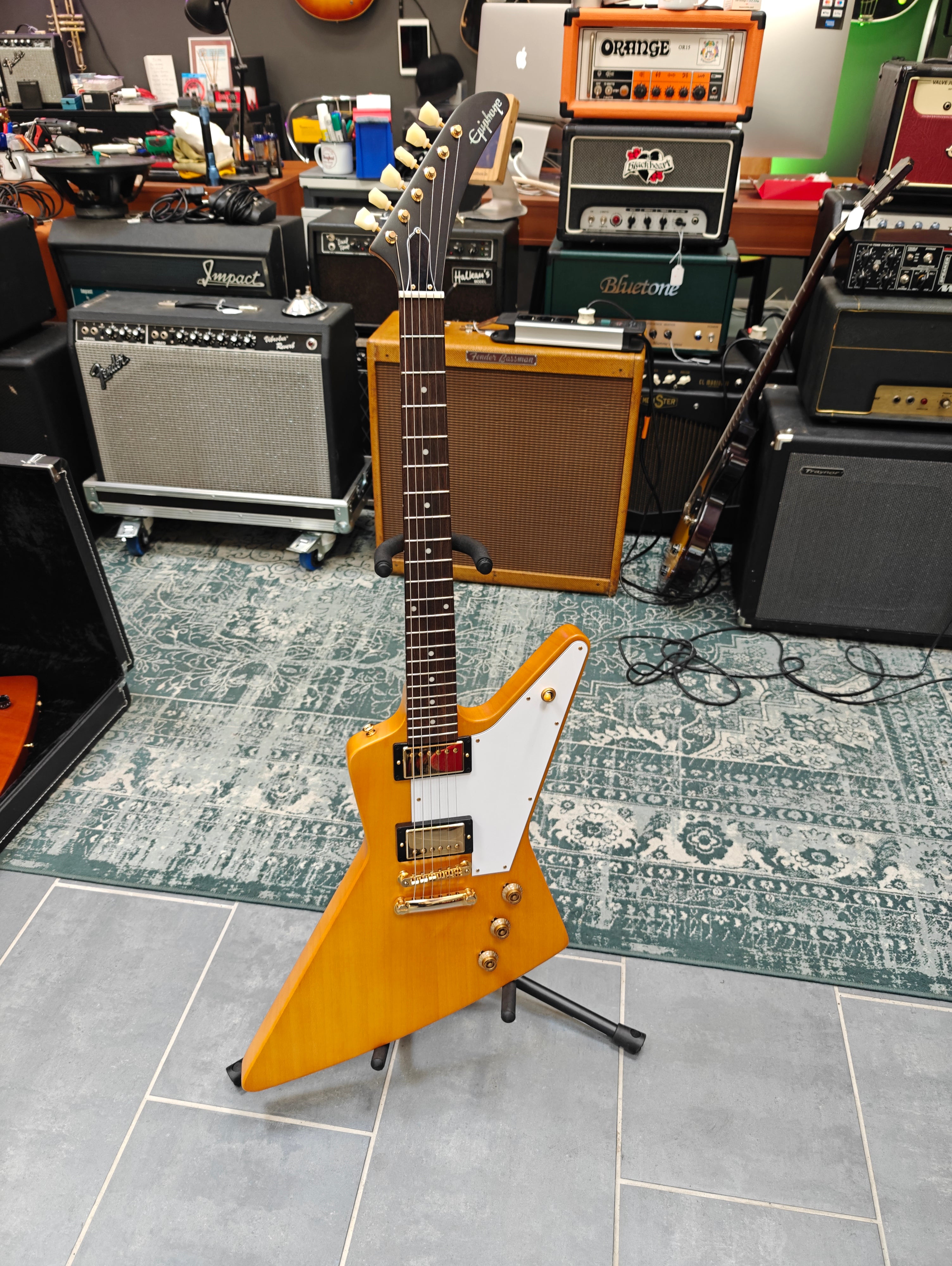 Epiphone 1958 Korina Explorer Aged Natural – Tonefest Guitar