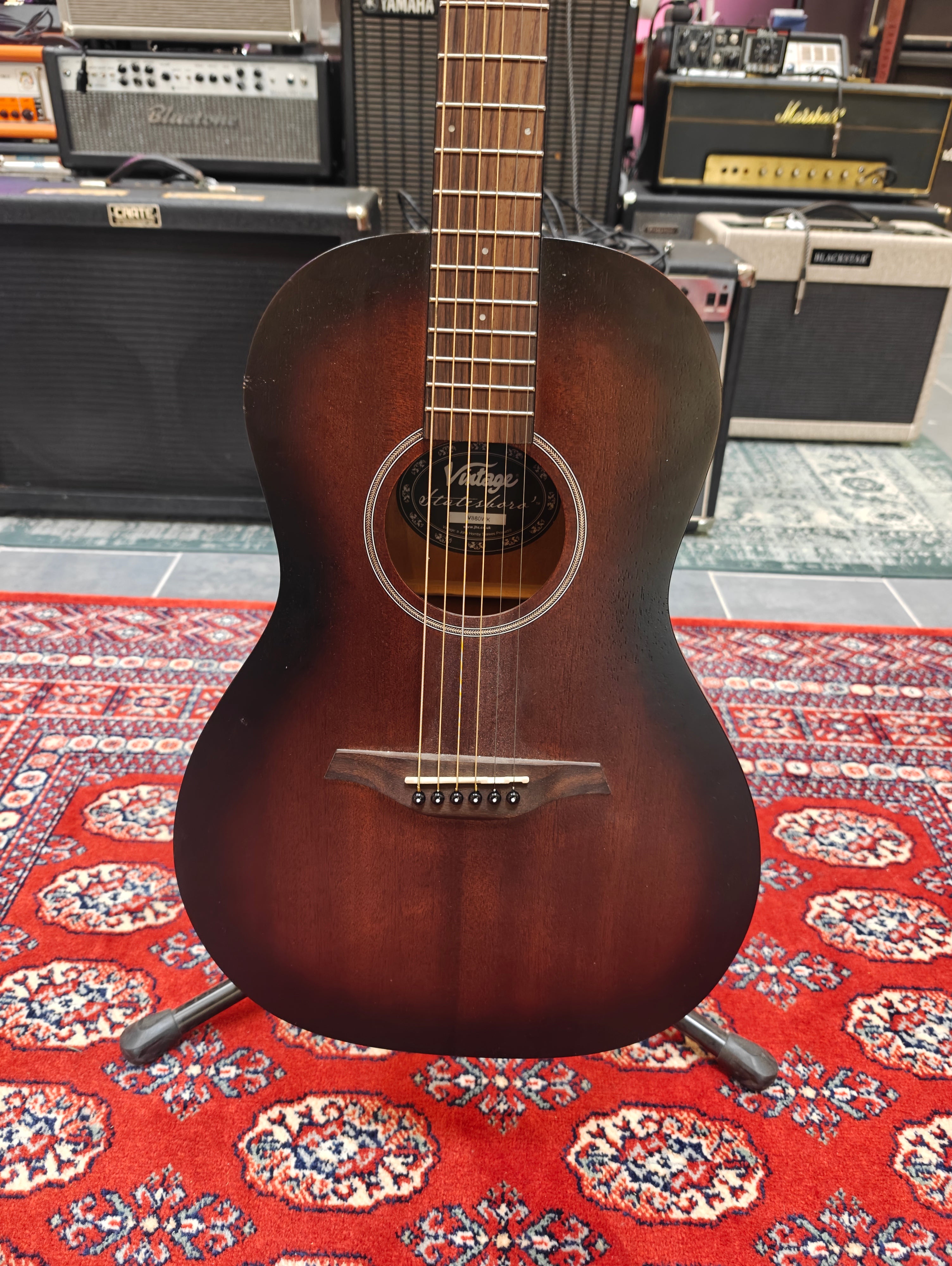 Vintage V880WK Statesboro Parlour Guitar Whisky Sour