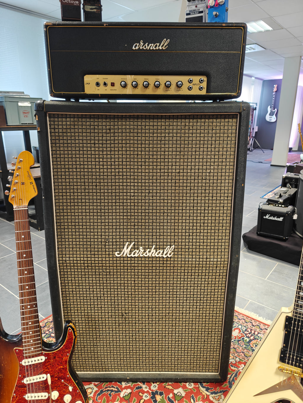 Marshall JMP "Plexi" 50W 1968 con gabinete Marshall Modelo 2034 de 120 vatios 8x10" Ex-Petri Walli de Kingston Wall