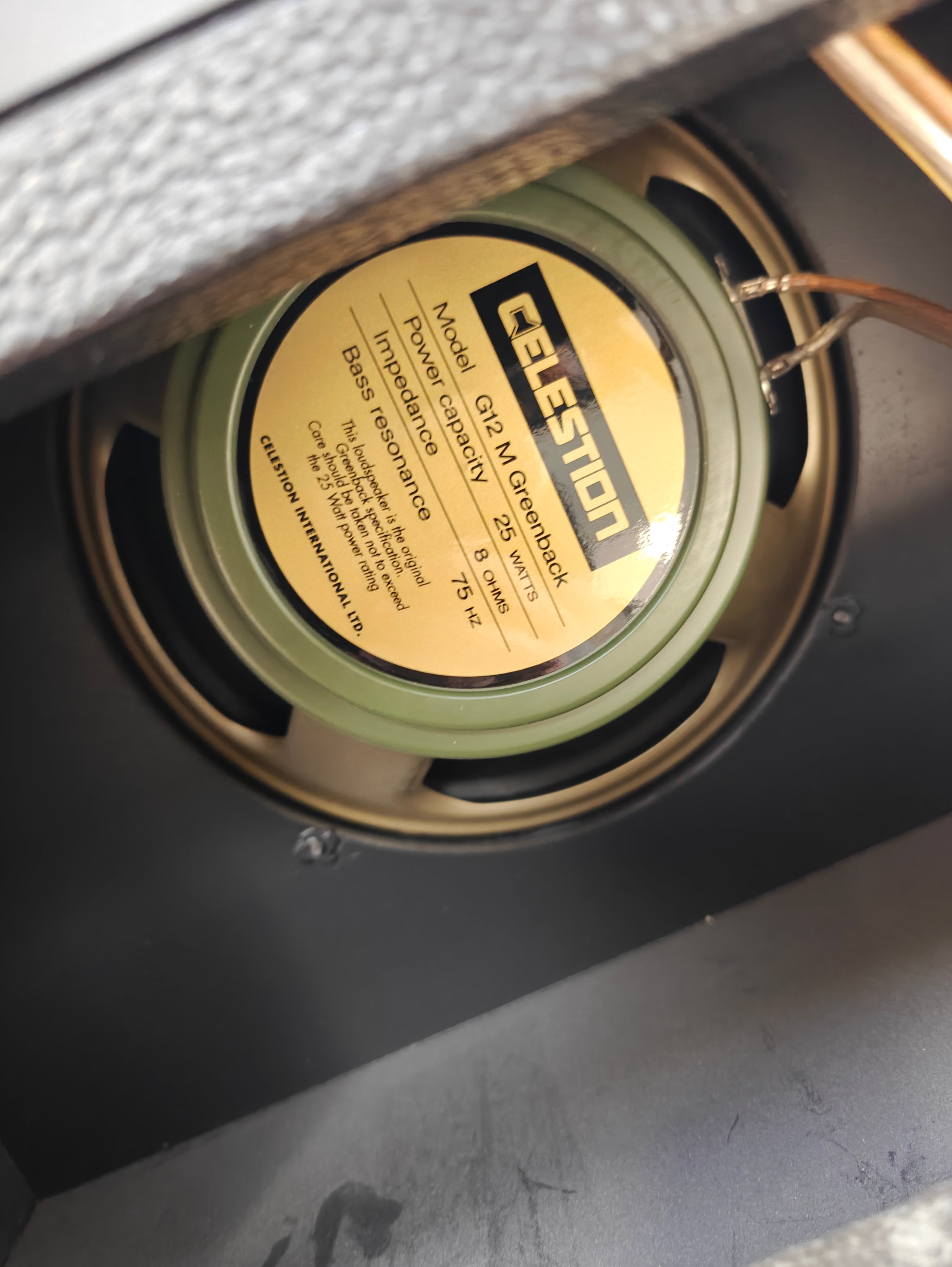 Palmer 1x12" Cabinet loaded with Celestion G12 M Green Back 8 Ohm