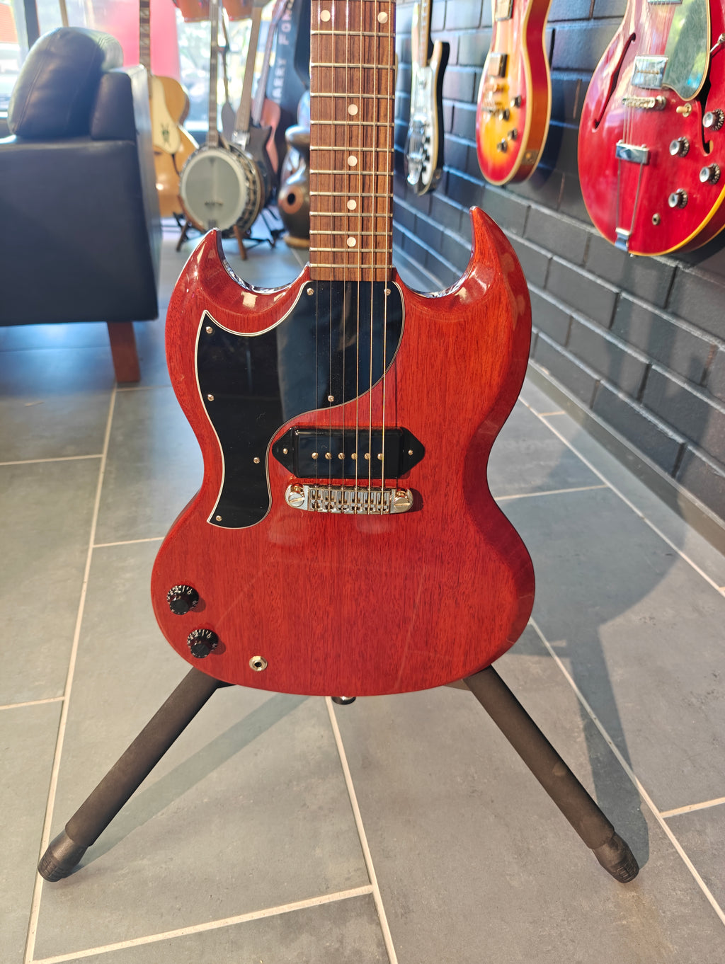 Gibson SG Junior Heritage Cherry 2021 Lefty w/ Tyson P90 Pickup